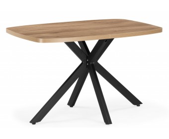 Деревянный стол Кортез 32 116(160)x77 раздвижной дуб табачный / черный