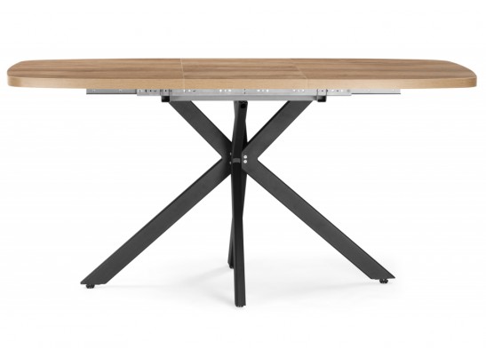 Деревянный стол Кортез 32 116(160)x77 раздвижной дуб табачный / черный в Ростове-на-Дону