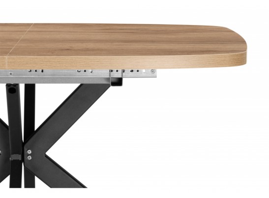 Деревянный стол Кортез 32 116(160)x77 раздвижной дуб табачный / черный в Ростове-на-Дону