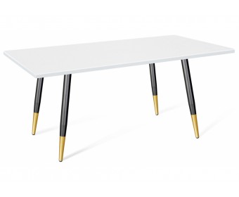 Деревянный стол Sheffilton SHT-TU14/120/80 белый шагрень / черный муар / золото