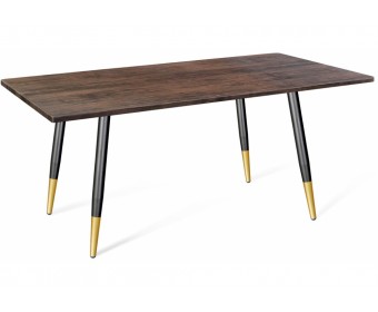 Деревянный стол SHT-TU14/МДФ 120/80 палисандр / чёрный муар / золото