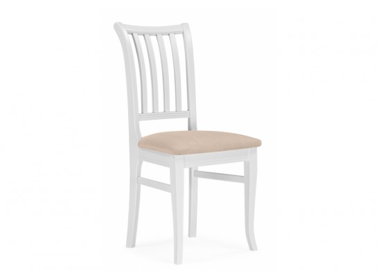 Деревянный стул Фрезино с проножкой бежевый велюр / белый в Ростове-на-Дону