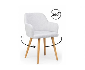 Деревянный стул Инфини 360 светло-серый (ocean 021) / светлое дерево