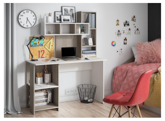 Письменный стол Эфес дуб крафт серый / белый в Ростове-на-Дону