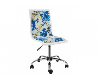 Компьютерное кресло Mis white / flowers fabric