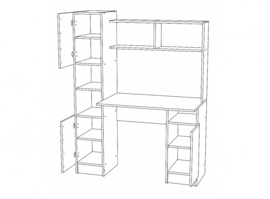 Компьютерный стол Эндо дуб вотан / белый в Ростове-на-Дону