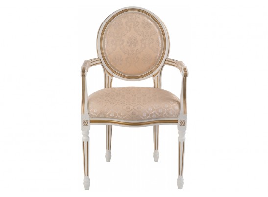 Кресло Данте молочный с золотой патиной в Ростове-на-Дону