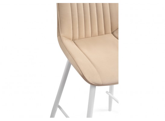 Полубарный стул Седа велюр бежевый / белый в Ростове-на-Дону