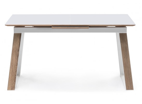 Стеклянный стол Авлида белый / дуб монтана в Ростове-на-Дону