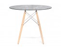 Стеклянный стол PT-151 80х76 clear glass / wood в Ростове-на-Дону