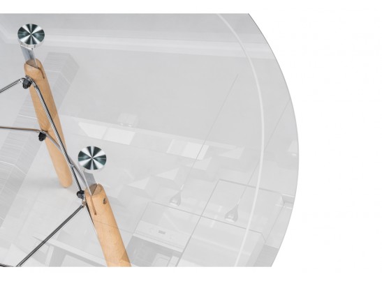 Стеклянный стол PT-151 80х80х76 clear glass / wood в Ростове-на-Дону