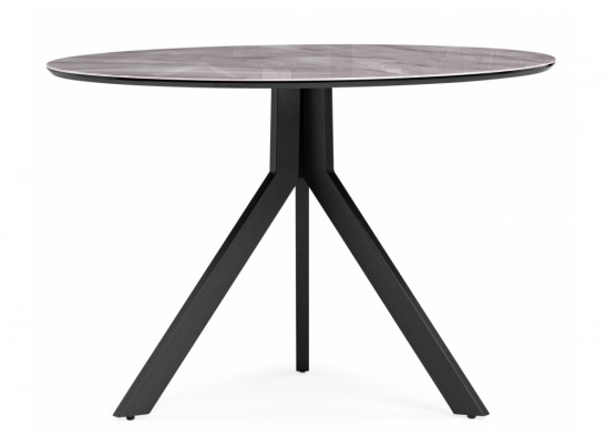 Стеклянный стол Том 110х110х75 серый / черный в Ростове-на-Дону