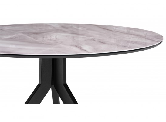 Стеклянный стол Том 110х110х75 серый / черный в Ростове-на-Дону