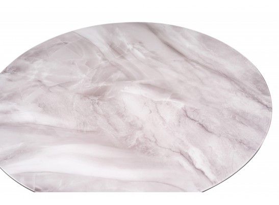 Стеклянный стол Том 110х110х75 серый / черный в Ростове-на-Дону