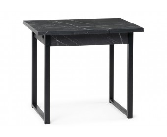 Стол Форли 90(150)х67х77 файерстоун / черный матовый