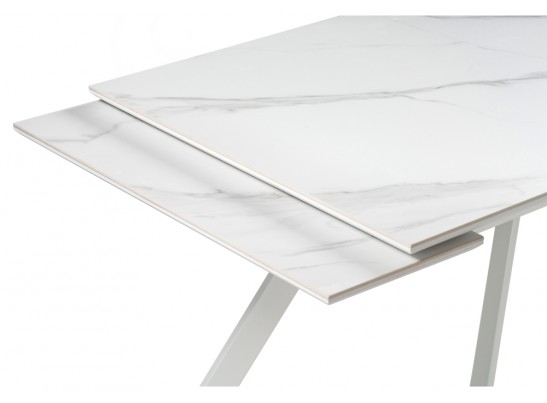 Стол Габбро 140(200)х80х76 белый мрамор / белый в Ростове-на-Дону