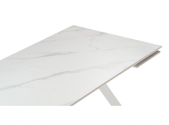 Стол Габбро 140(200)х80х76 белый мрамор / белый в Ростове-на-Дону
