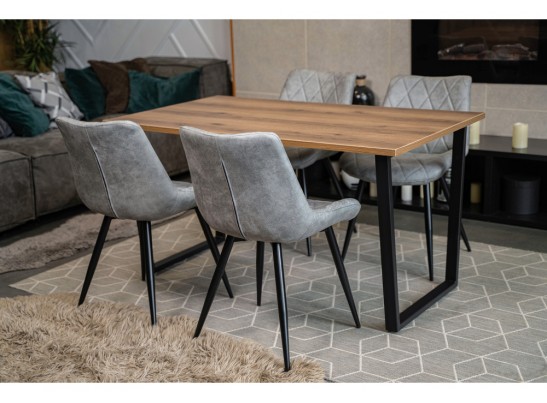 Деревянный стол Лота Лофт 140 25 мм дуб крафт табачный / черный матовый в Ростове-на-Дону