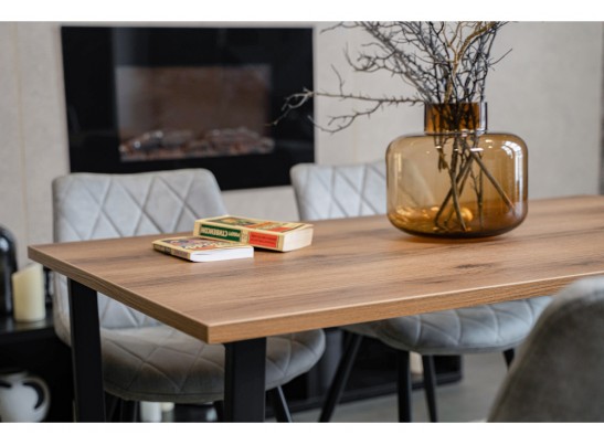 Деревянный стол Лота Лофт 140 25 мм дуб крафт табачный / черный матовый в Ростове-на-Дону