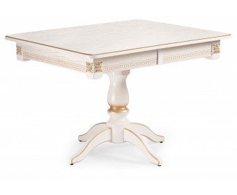 Стол Матис 110(150)х90х76 молочный / золото