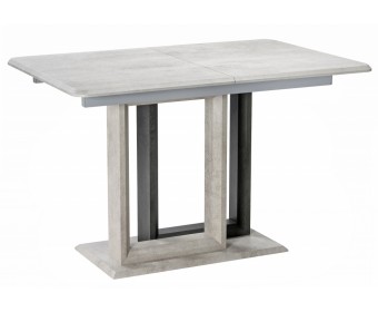 Стол на тумбе Санса 120(160)х80х76 камень темный / камень светлый