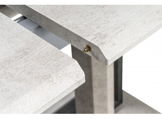 Стол на тумбе Санса 120(160)х80х76 камень темный / камень светлый в Ростове-на-Дону