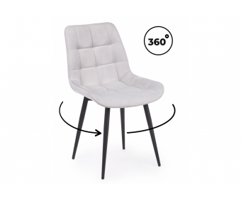 Стул на металлокаркасе Челси 360 К светло-серый (zd 960) / черный