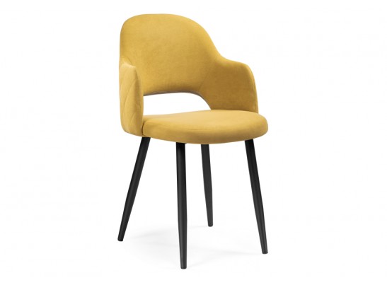 Стул на металлокаркасе Гутрид прошивка ромбы сзади черный / горчичный в Ростове-на-Дону