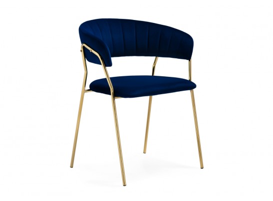 Стул на металлокаркасе Kamelia 1 dark blue / gold в Ростове-на-Дону