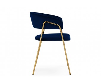 Стул на металлокаркасе Kamelia 1 dark blue / gold