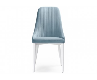 Стул на металлокаркасе Kora light blue / white