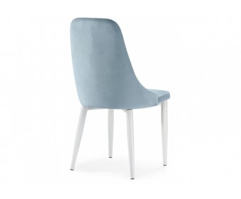Стул на металлокаркасе Kora light blue / white