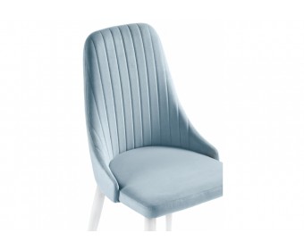 Стул на металлокаркасе Kora light blue / white