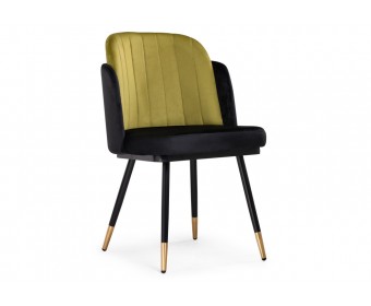 Стул на металлокаркасе Penelopa black / hakki / black / gold