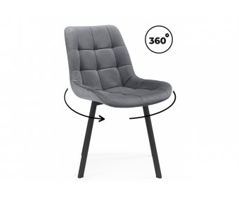 Стул на металлокаркасе Стронг вращающийся темно-серый велютто 32 / черный каркас