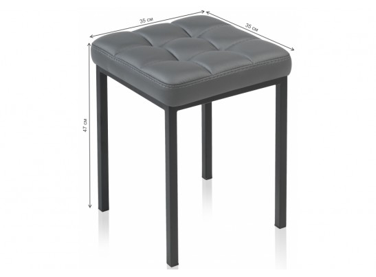 Табурет Байя кожзам темно-серый / черный матовый в Ростове-на-Дону