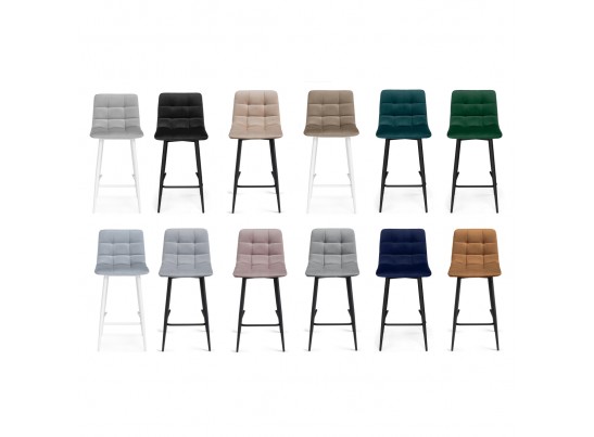 Комплект стульев полубарных Симпл 2 шт темно-серый / черный в Ростове-на-Дону