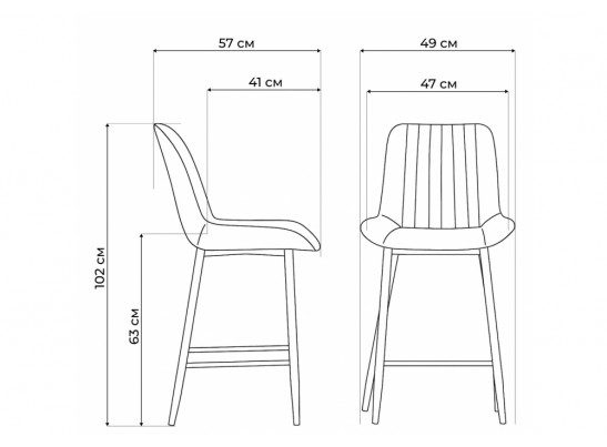 Полубарный стул Вейв темно-серый / черный в Ростове-на-Дону