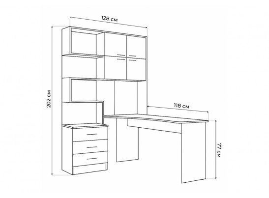 Компьютерный стол Эльброни правый кашемир в Ростове-на-Дону