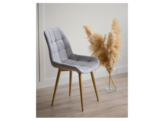 Стул на металлокаркасе Челси 360 К светло-серый (zd 960) / золотой в Ростове-на-Дону