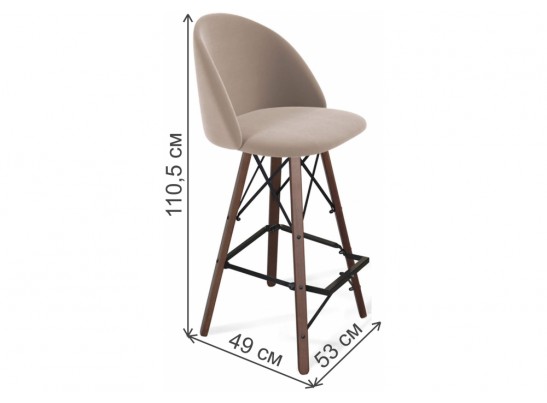 Барный стул Sheffilton SHT-ST35/S80 латте / темный орех / черный муар в Ростове-на-Дону