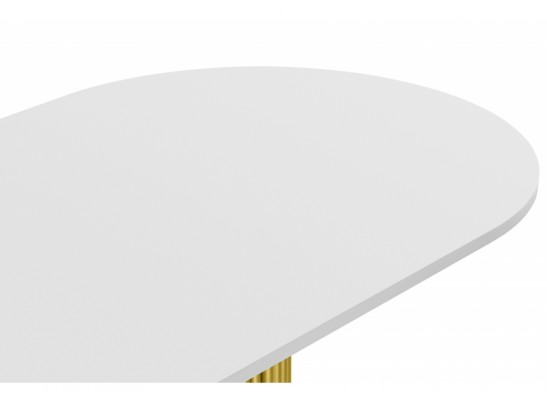 Деревянный стол Барон О 180 х 90 белая пленка шагрень / золотые ноги в Ростове-на-Дону