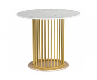 Деревянный стол Берту 90х90х75 оникс / золото