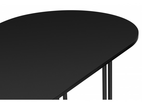 Деревянный стол Хьюго О 160 х 90 черная шагрень пленка / черный в Ростове-на-Дону