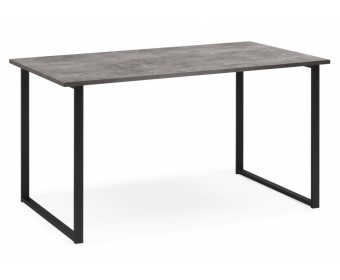 Деревянный стол Лиман 117 х 77 бетон светлый / черный матовый