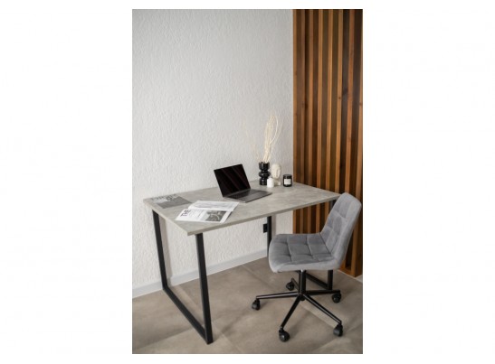 Деревянный стол Лиман 117 х 77 бетон светлый / черный матовый в Ростове-на-Дону