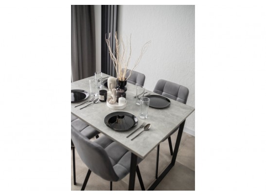 Деревянный стол Лиман 117 х 77 бетон светлый / черный матовый в Ростове-на-Дону