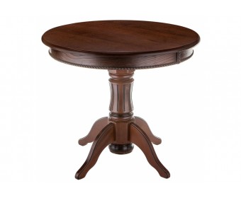 Деревянный стол Павия круглый орех / коричневая патина