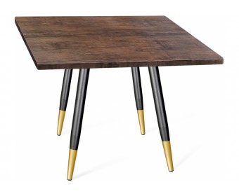 Деревянный стол SHT-TU14/МДФ 80/80 палисандр / чёрный муар / золото