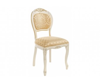 Деревянный стул Лауро слоновая кость с золотой патиной / бежевый тесьма 11